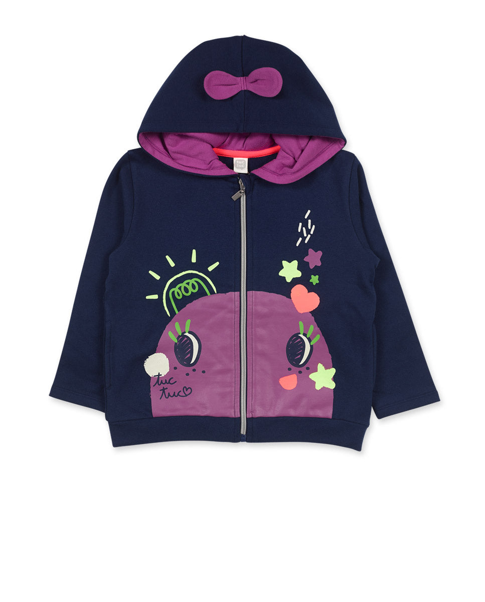 Chaqueta felpa azul niña Robot Maker