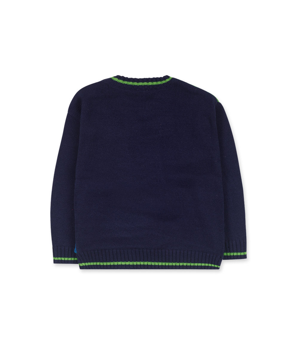 Jersey tricot azul niño Robot Maker