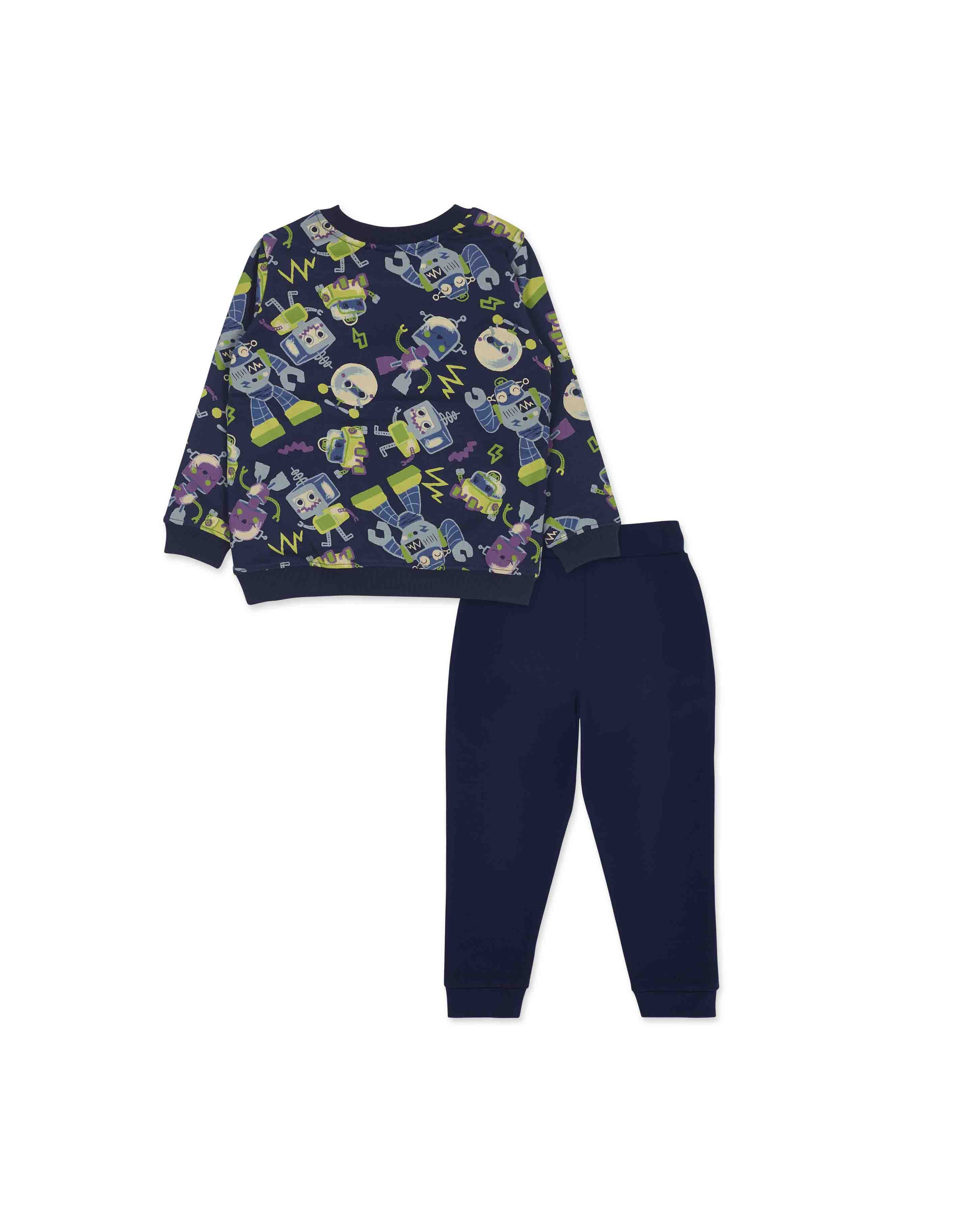 Conjunto felpa azul de niño Robot Maker