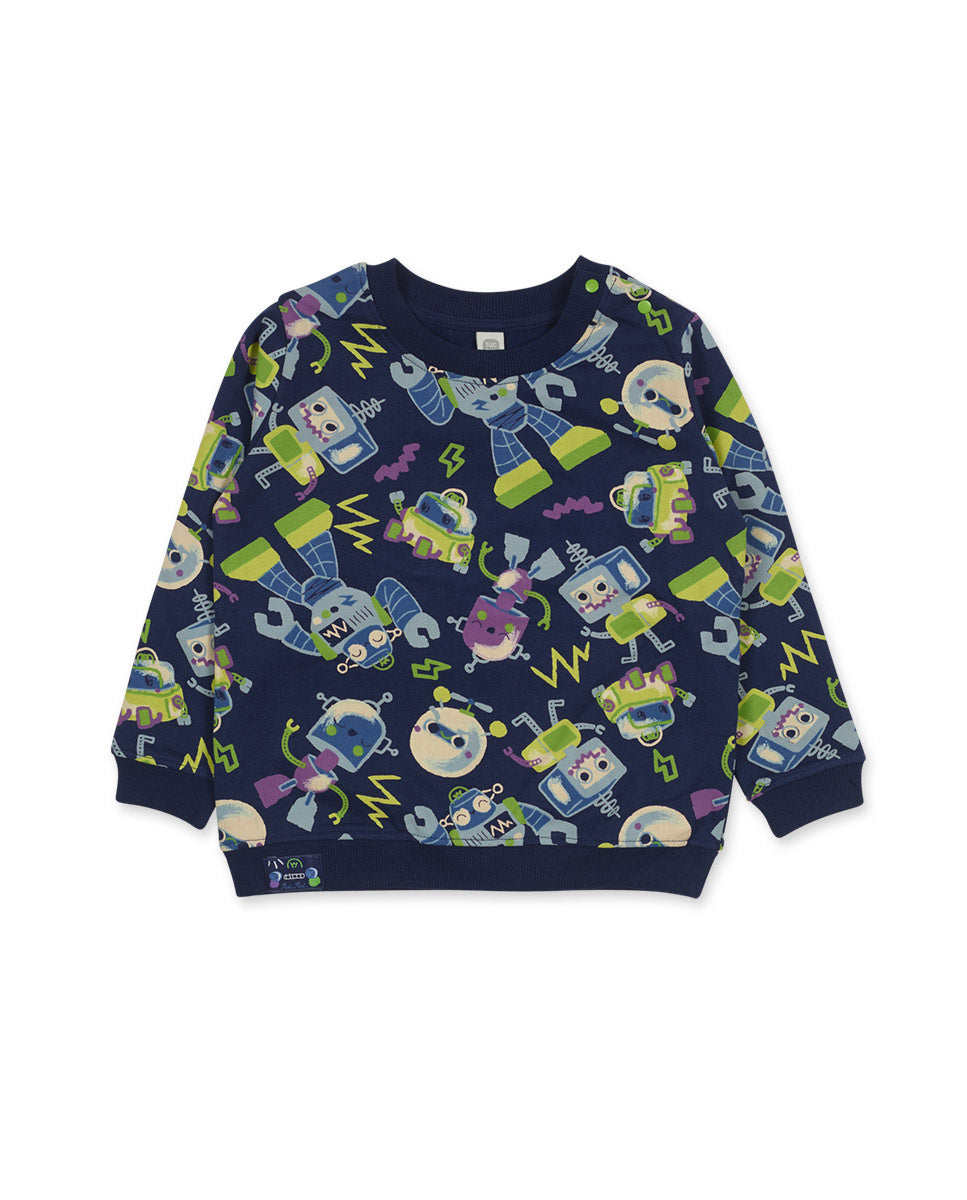 Sudadera felpa azul de niño colección Robot Maker