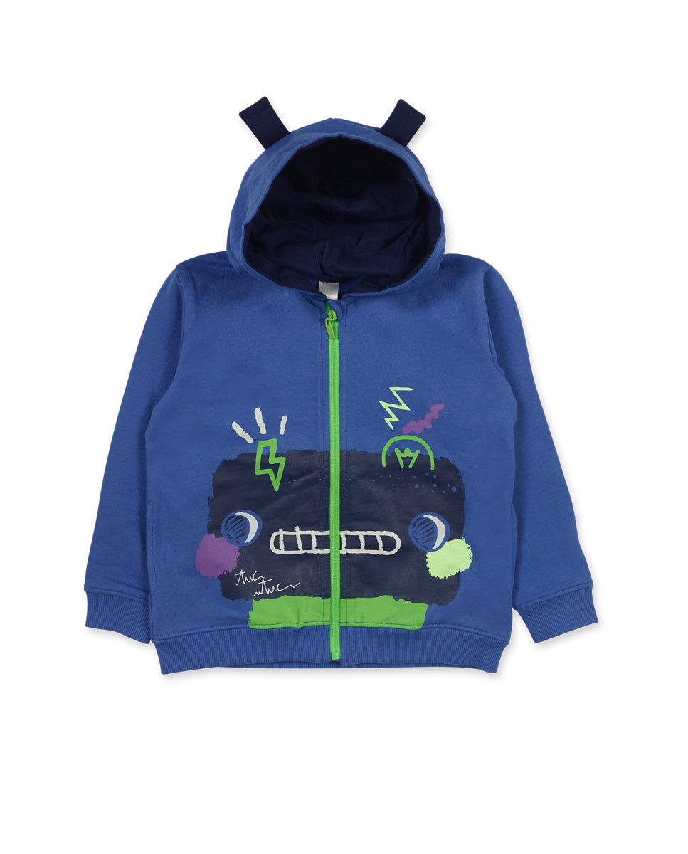 Sudadera felpa azul niño Robot Maker