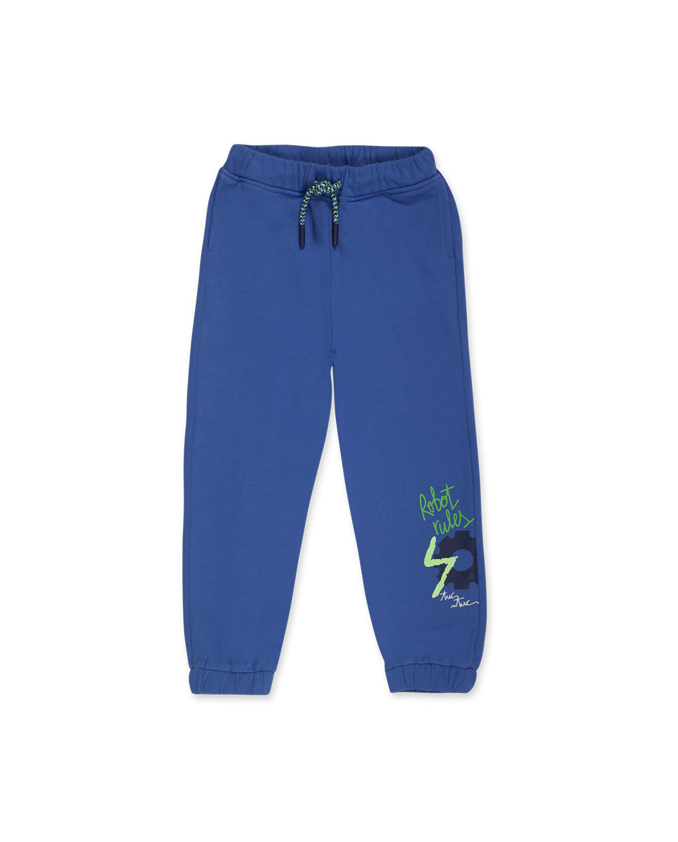 Pantalón felpa azul de niño Robot Maker
