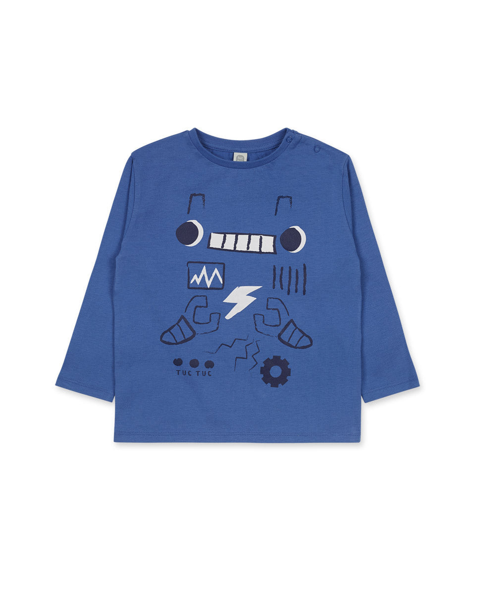 Camiseta punto azul niño Robot Maker