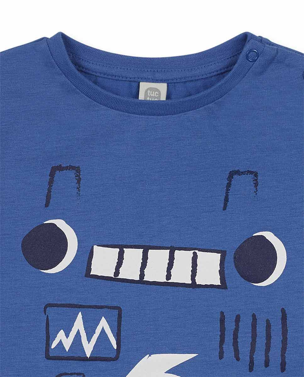 Camiseta punto azul niño Robot Maker