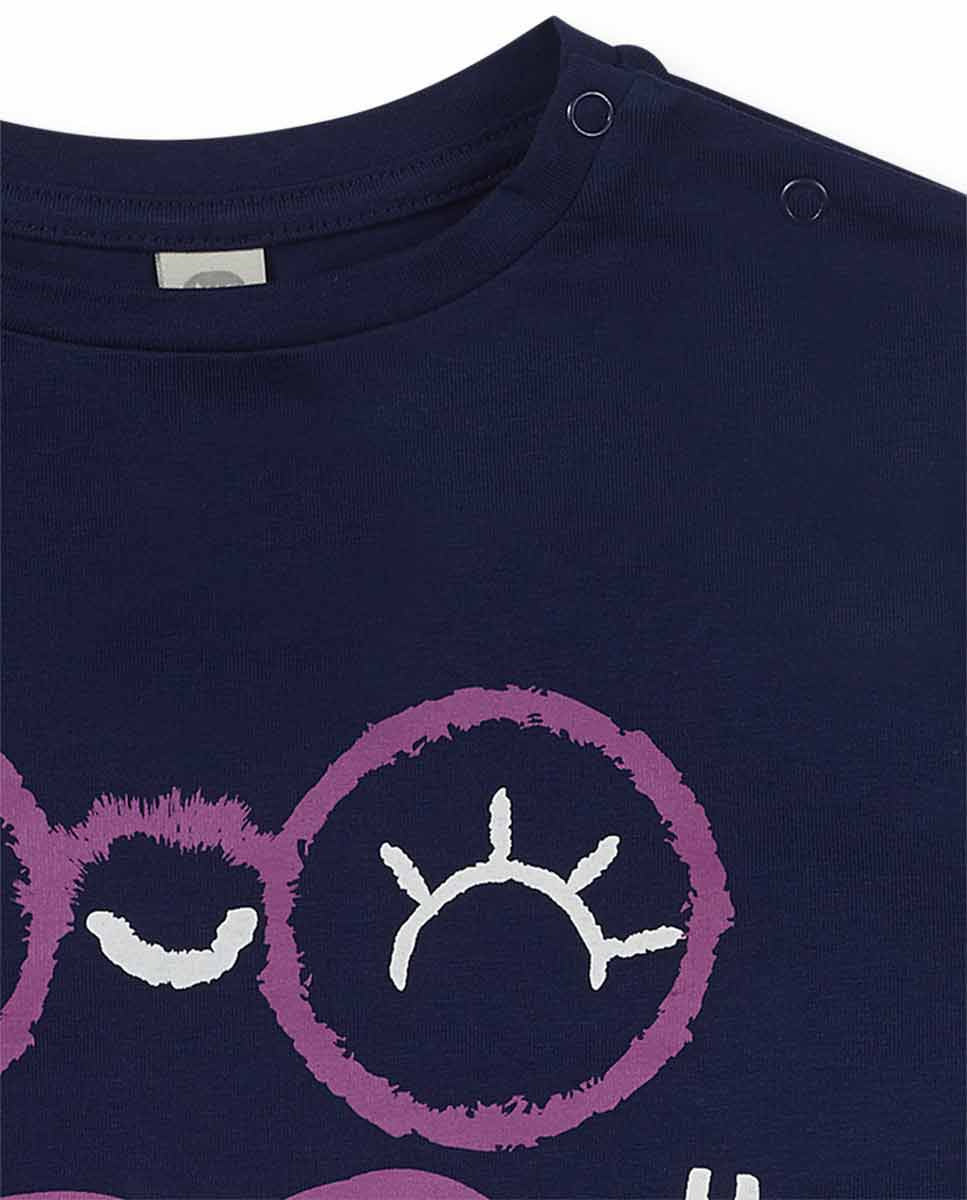 Camiseta punto azul niña Robot Maker