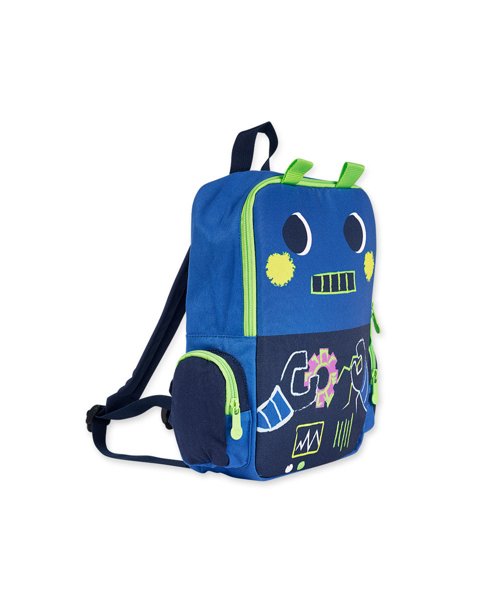 Mochila azul niño Robot Maker