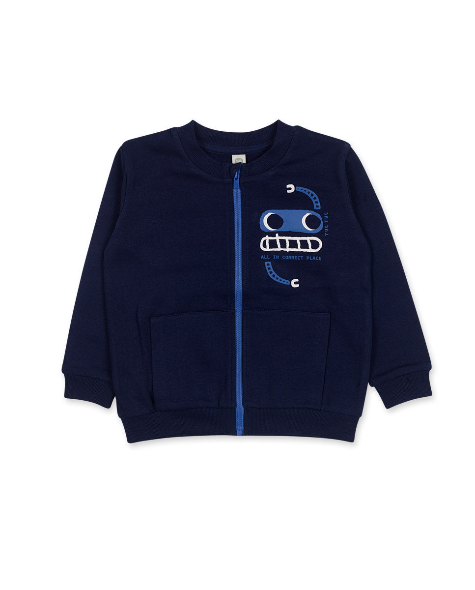 Chaqueta felpa azul niño Robot Maker