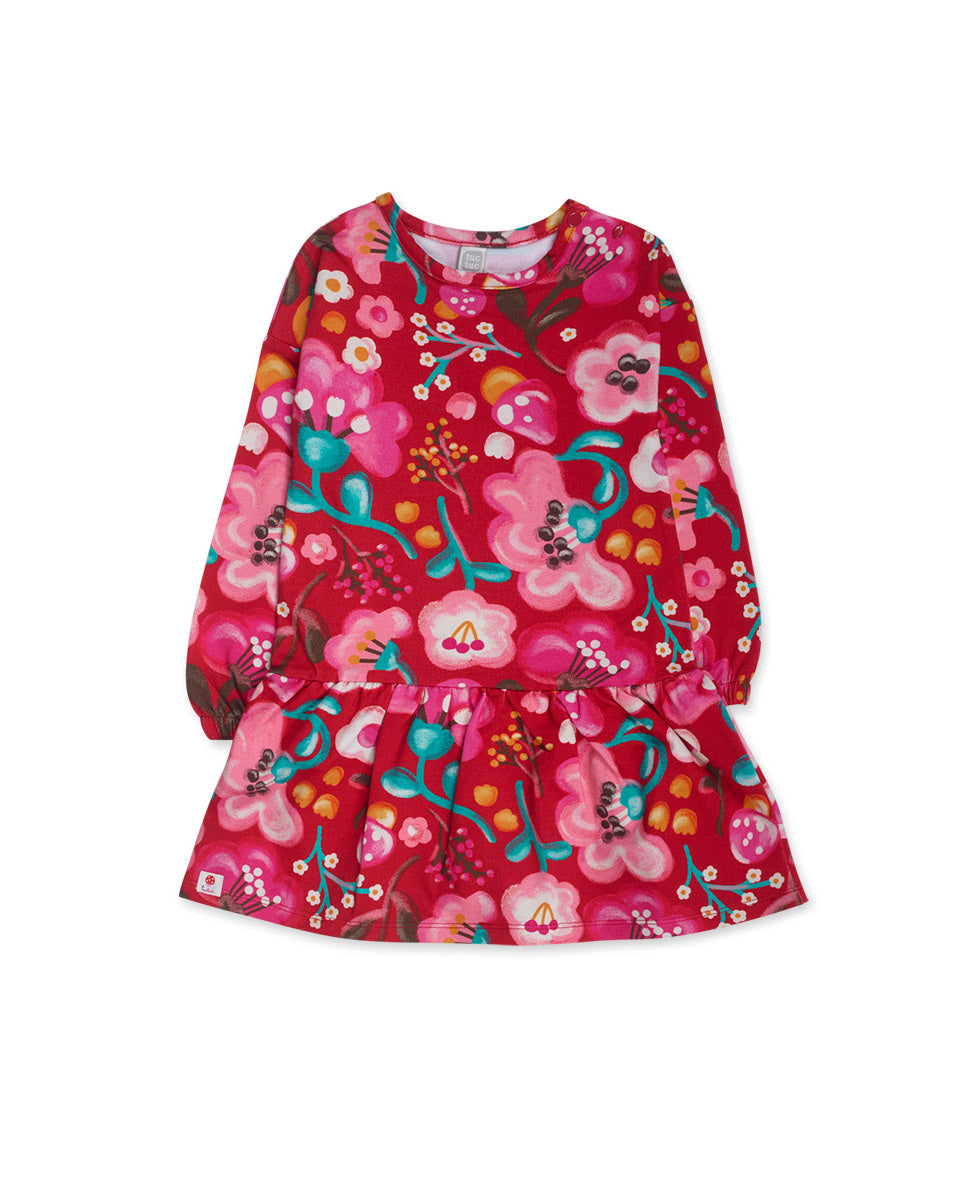 Vestido felpa rosa de niña Besties