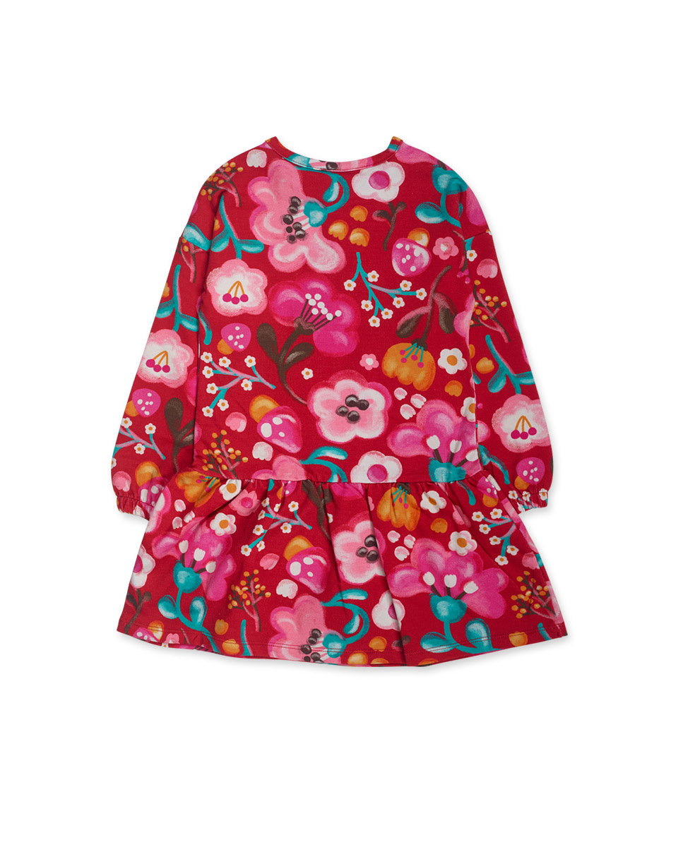 Vestido felpa rosa de niña Besties