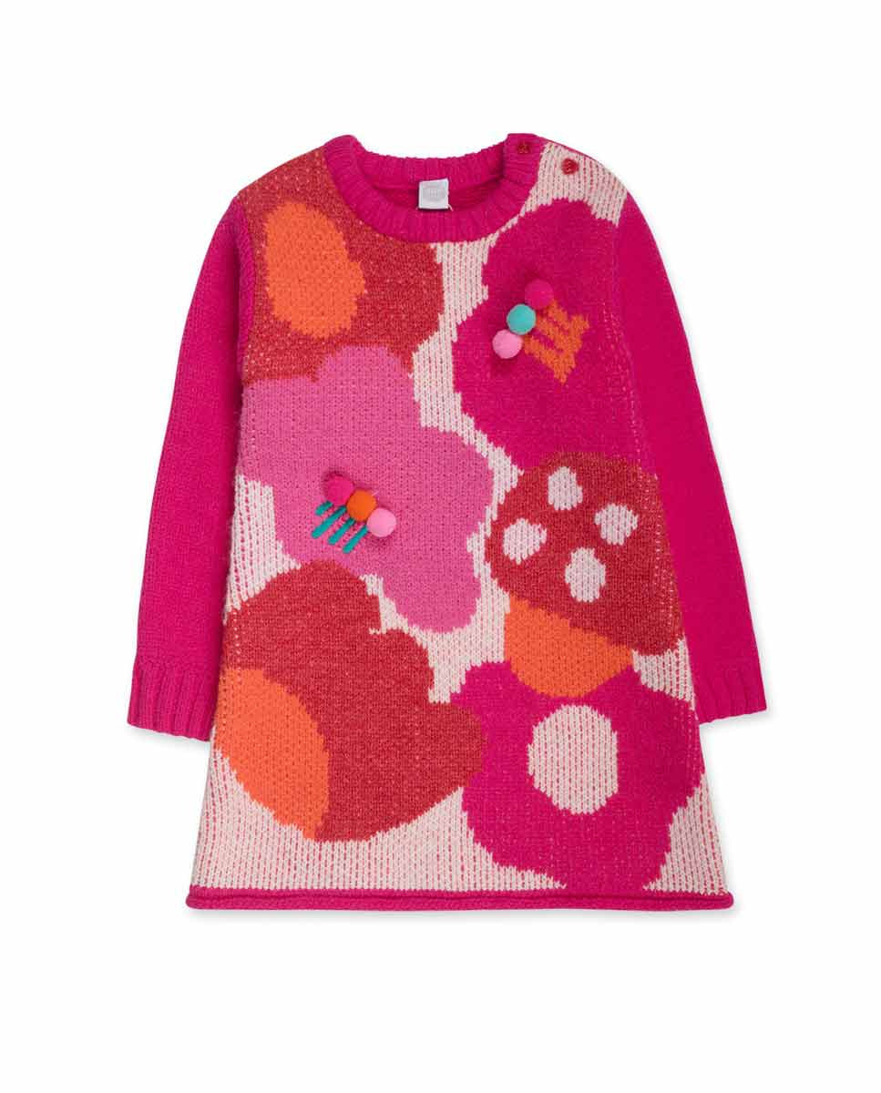 Vestido tricot rosa niña Besties