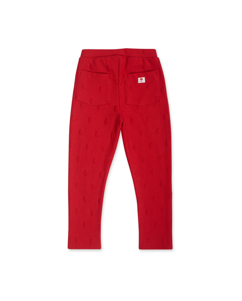 Pantalón felpa rojo niña Besties