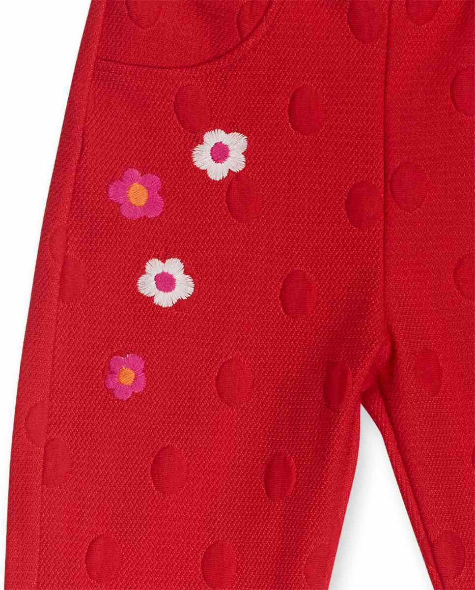 Pantalón felpa rojo niña Besties