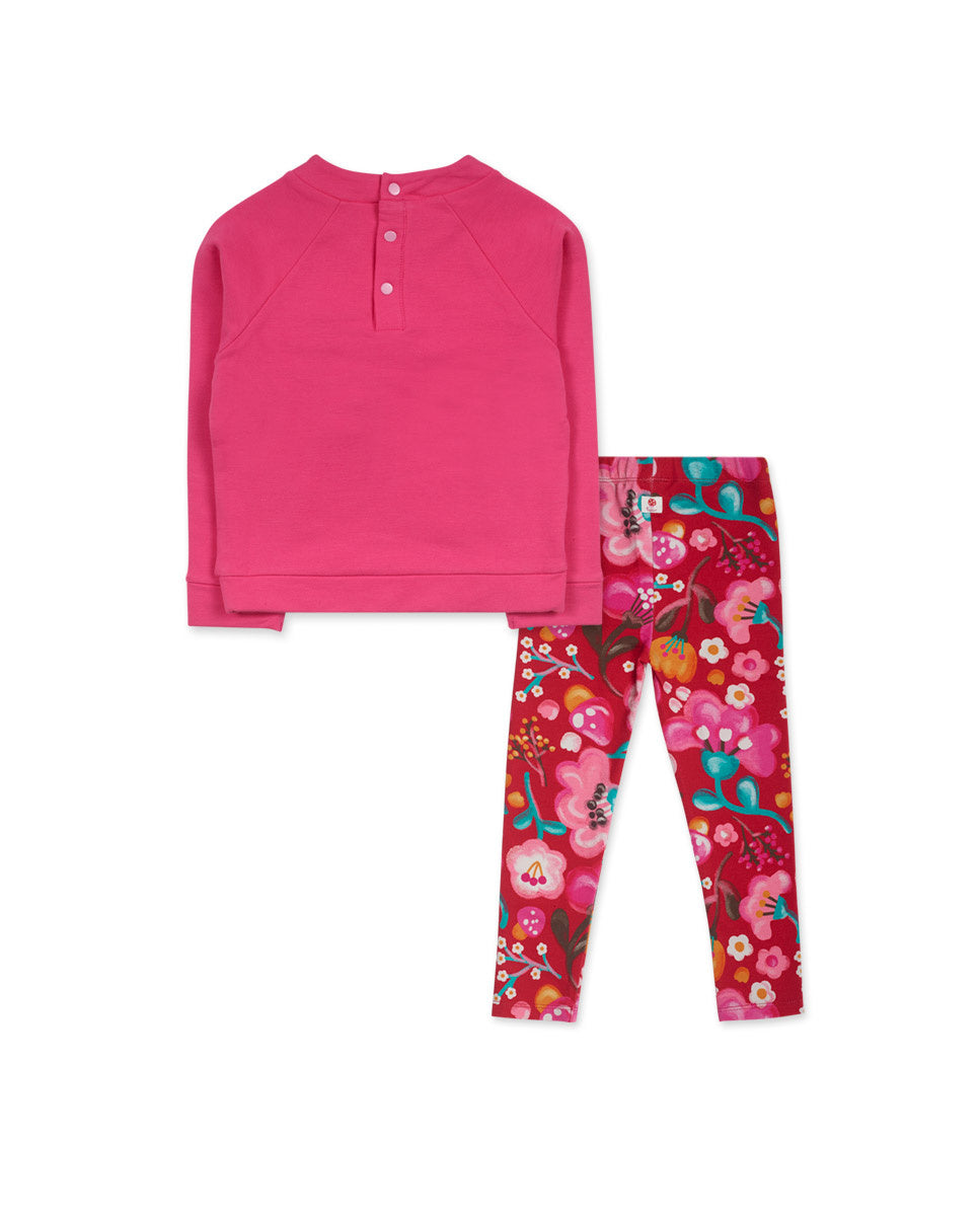 Conjunto felpa rosa de niña Besties