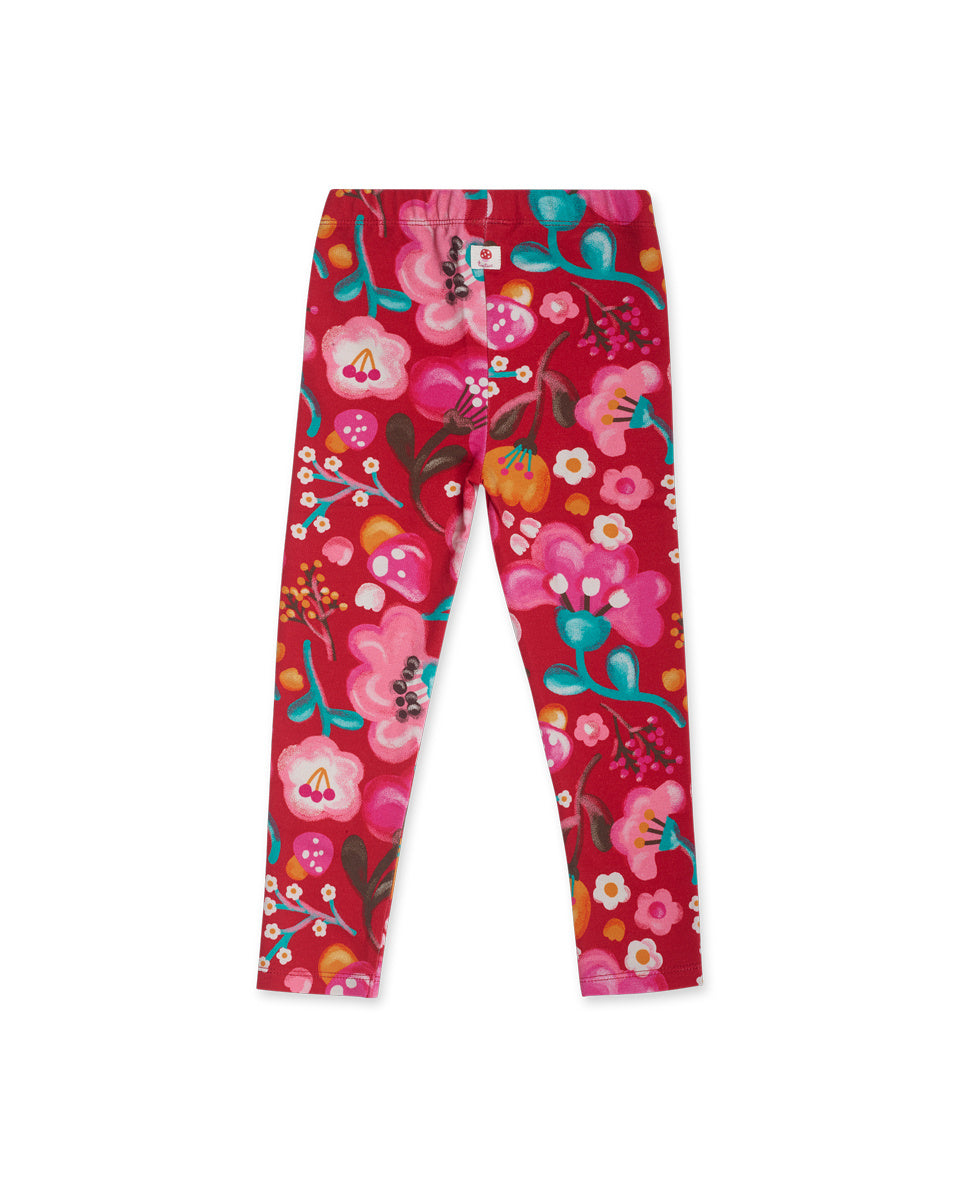 Legging felpa rojo niña Besties