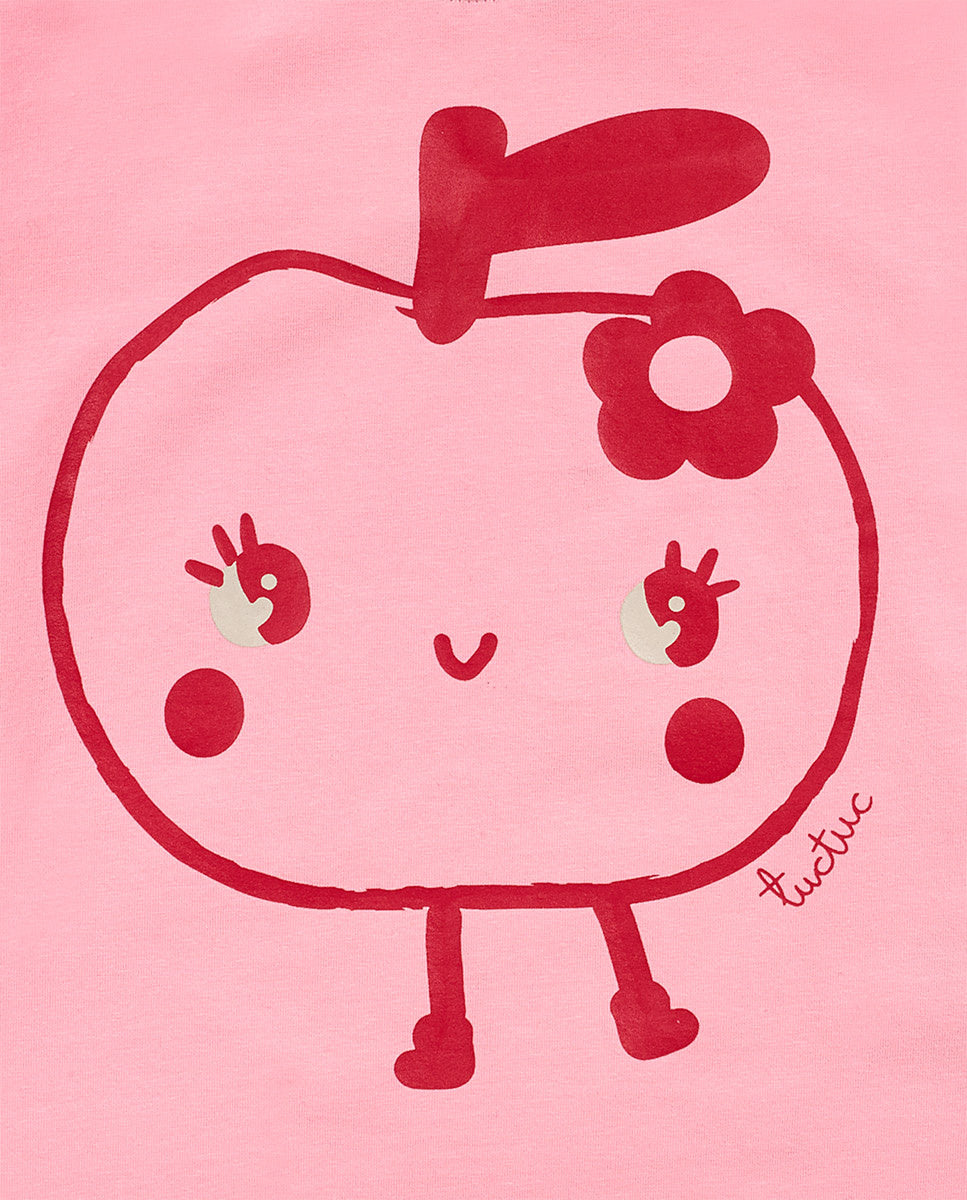 Camiseta punto rosa niña Besties