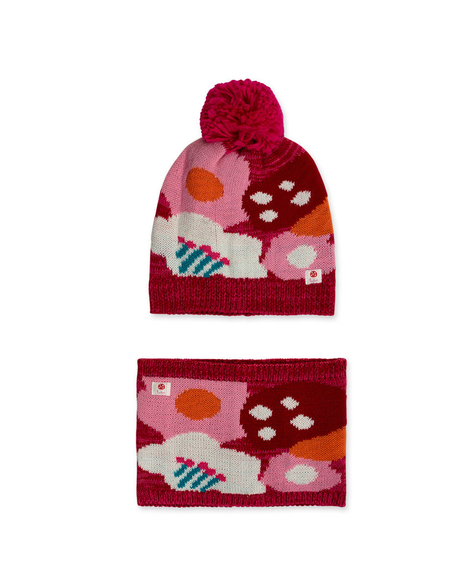 Gorro y cuello estampado niña Besties