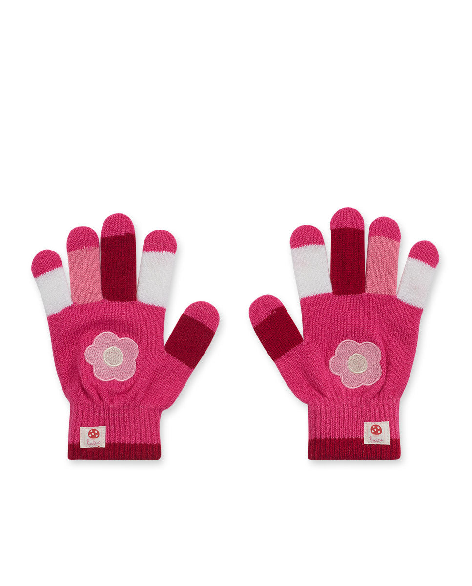 Guantes tricot rosa niña Besties