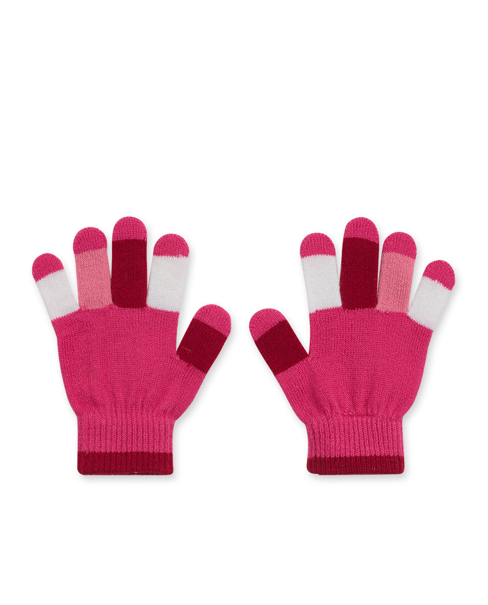 Guantes tricot rosa niña Besties