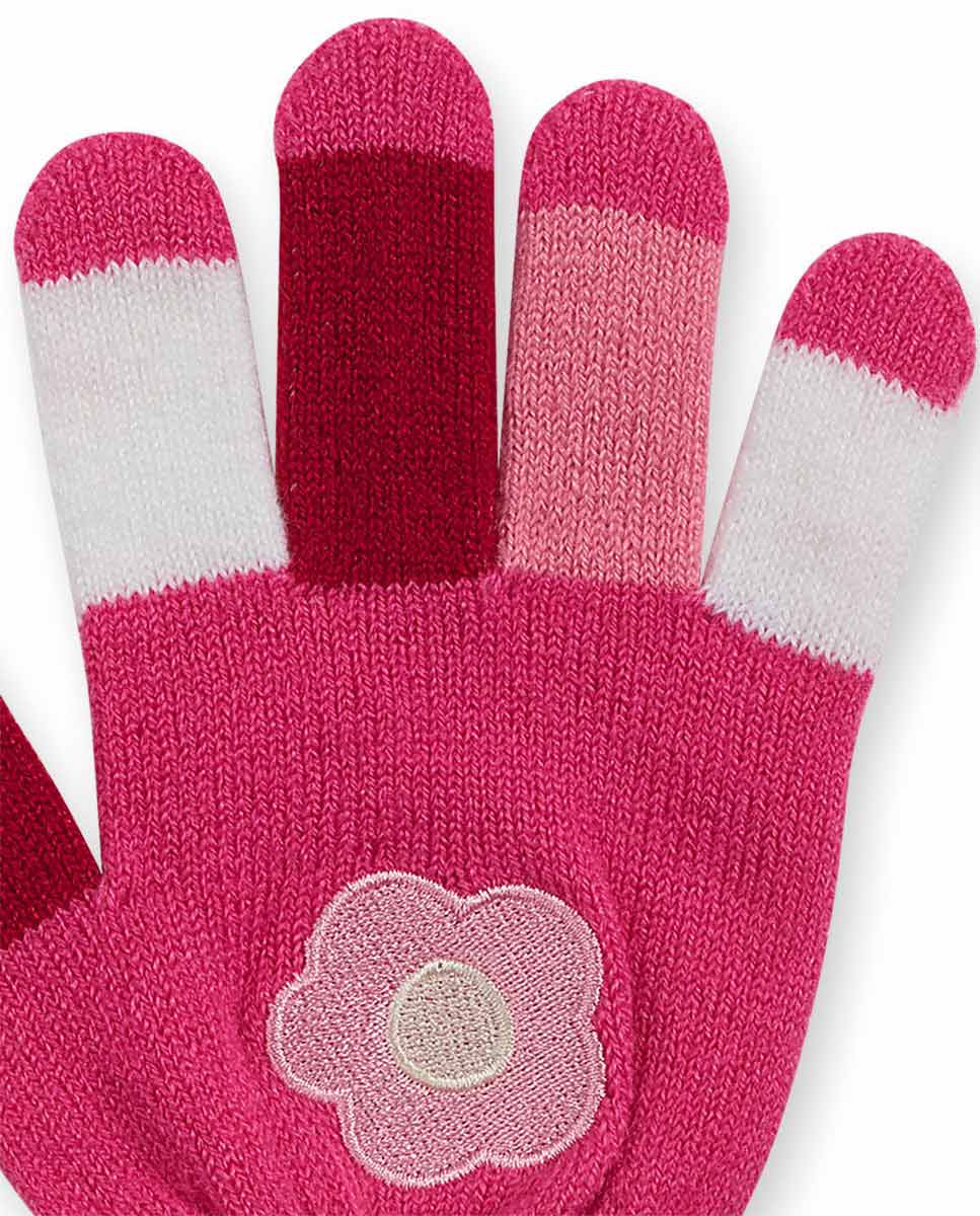 Guantes tricot rosa niña Besties