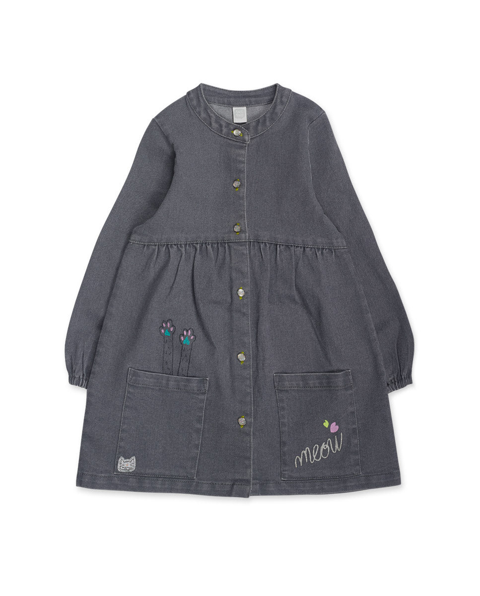 Vestido denim gris niña Cattitude