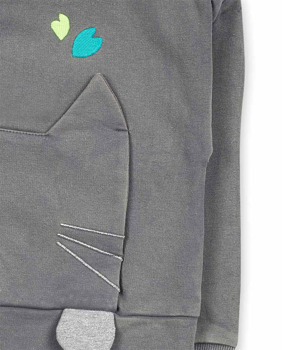 Camiseta punto gris niña Cattitude