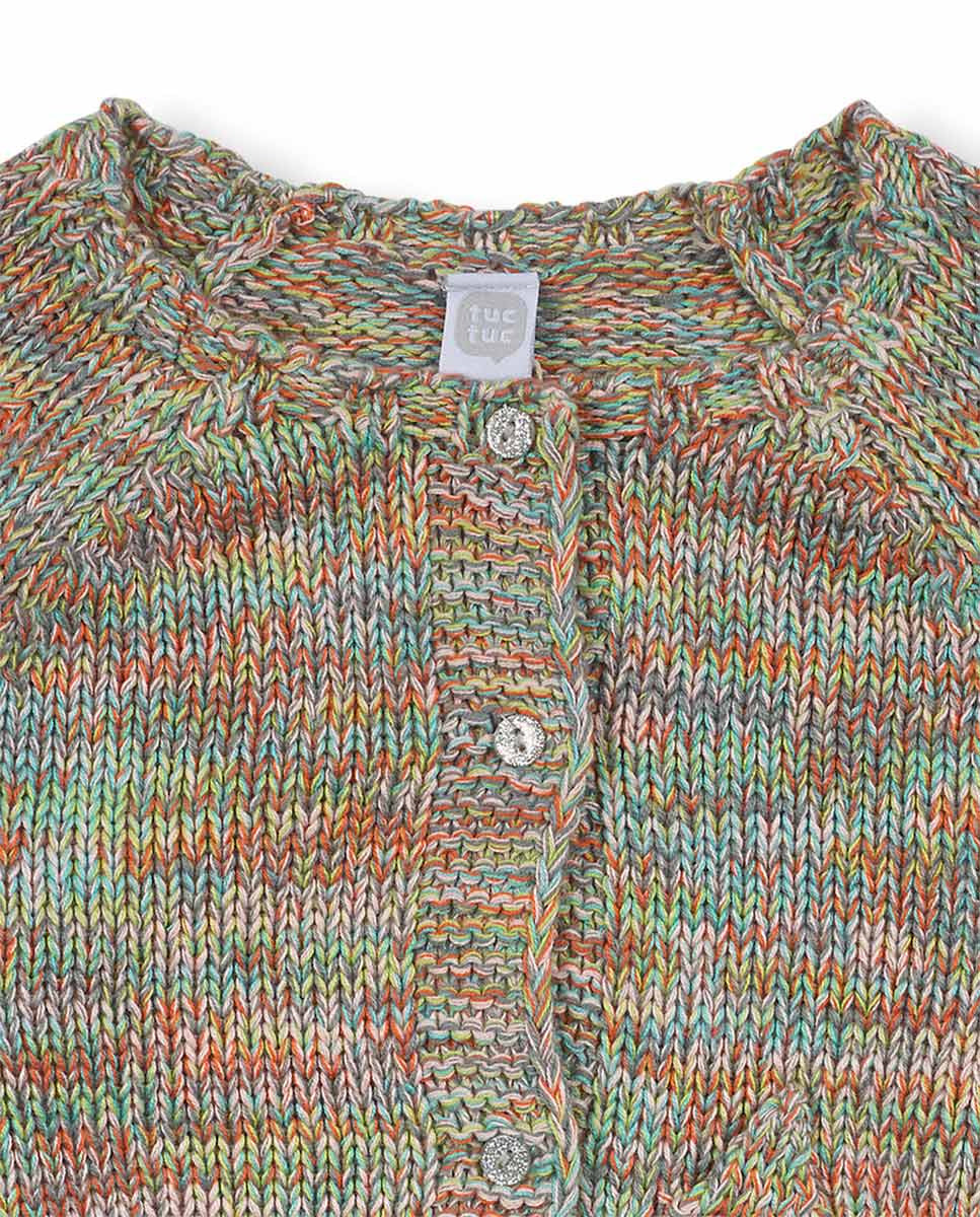 Chaqueta tricot rosa niña Cattitude