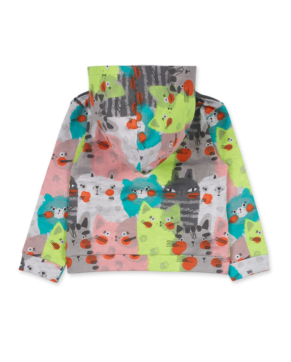 Chaqueta felpa gris niña Cattitude