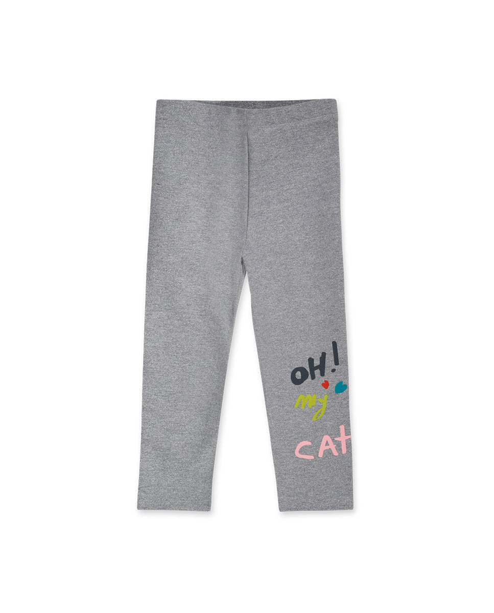 Legging felpa gris niña Cattitude