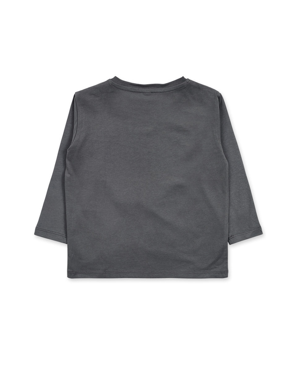 Camiseta punto gris de niño Cattitude