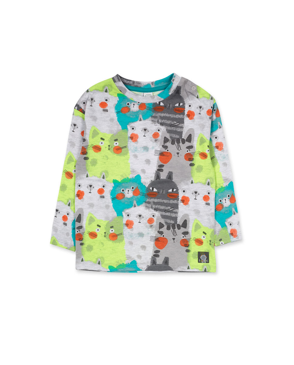 Camiseta punto gris niño Cattitude