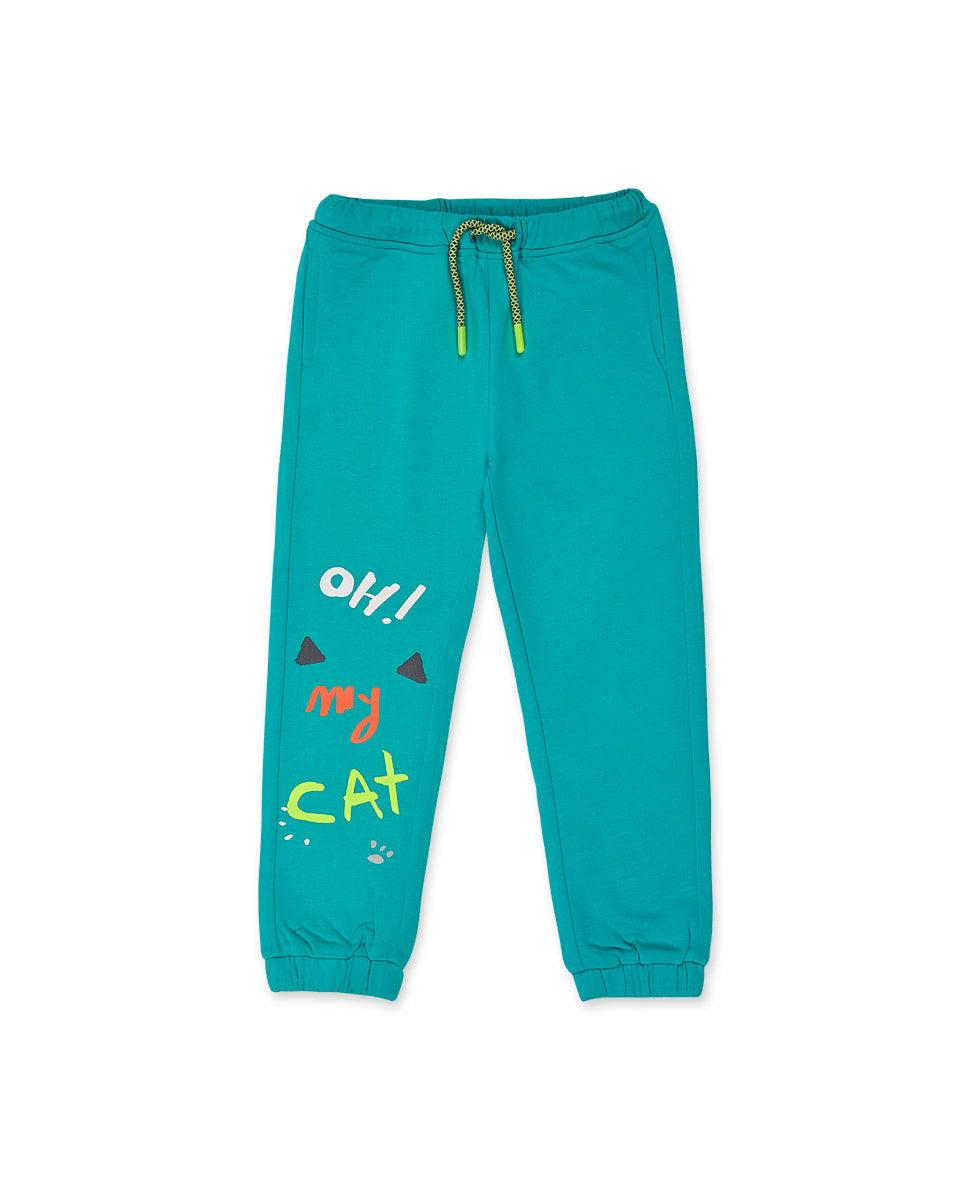 Pantalón felpa azul niño Cattitude