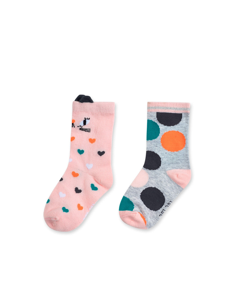 Set 2 calcetines estampados niña Cattitude