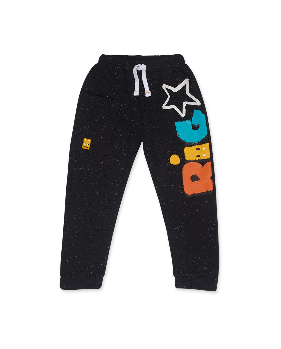 Pantalón felpa negro niño Big Hugs