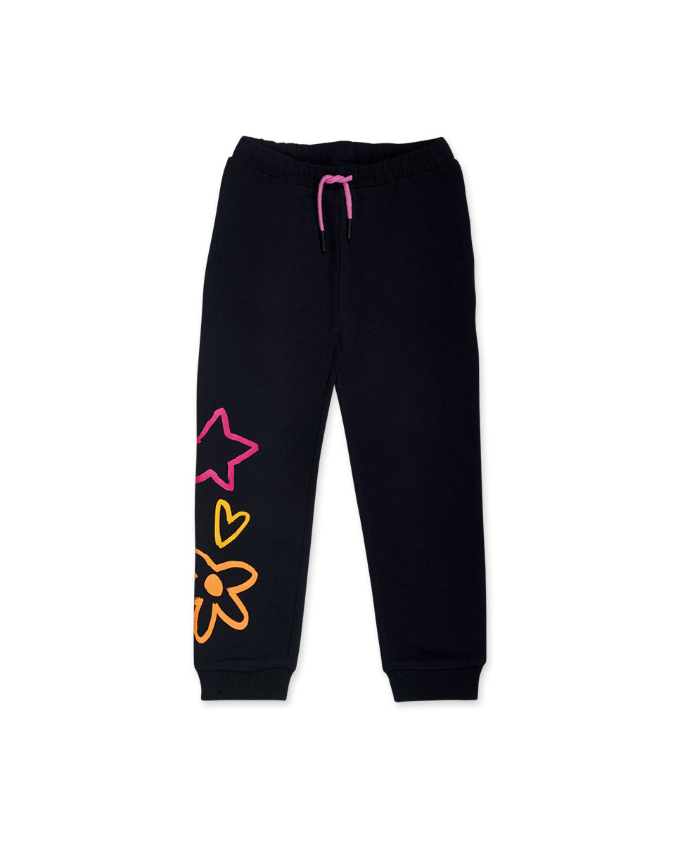 Pantalón felpa negro niña Big Hugs