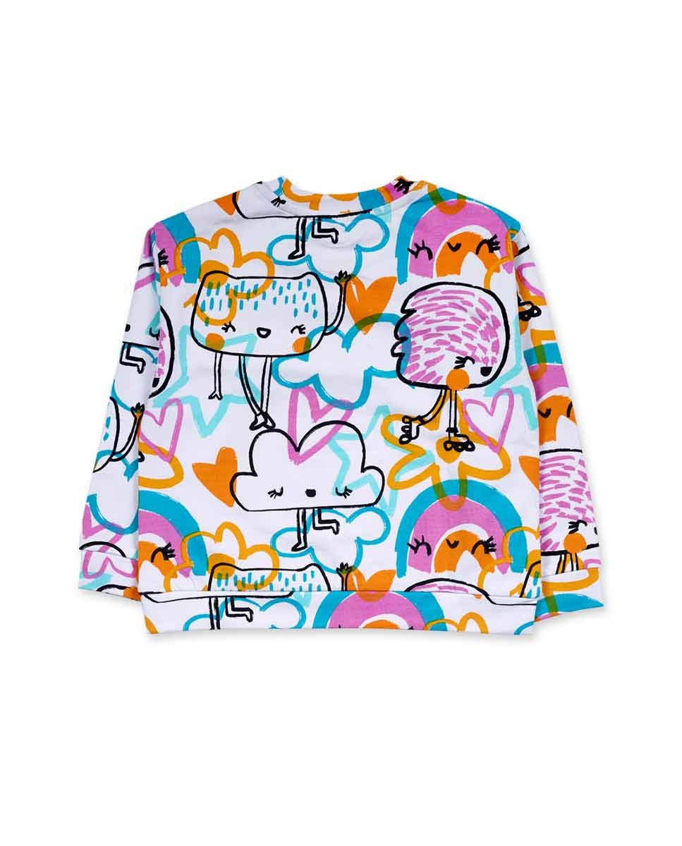 Sudadera felpa blanco niña Big Hugs