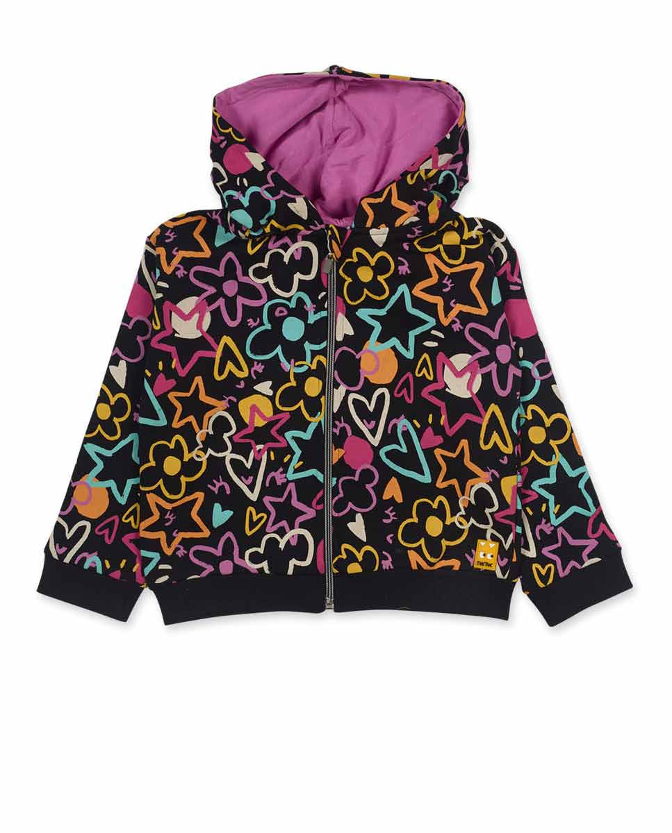 Chaqueta felpa negro niña Big Hugs