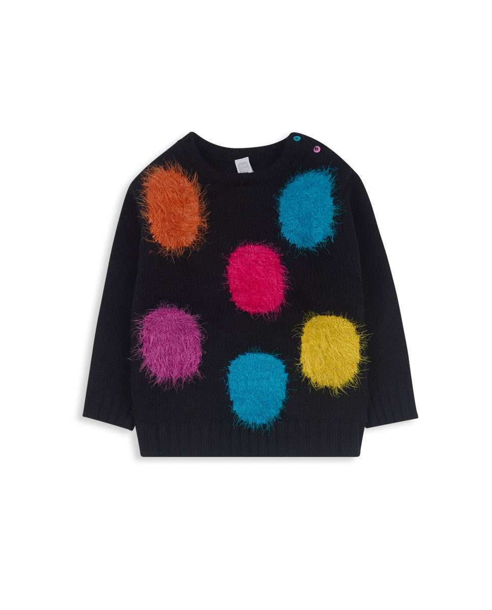 Jersey tricot negro niña Big Hugs