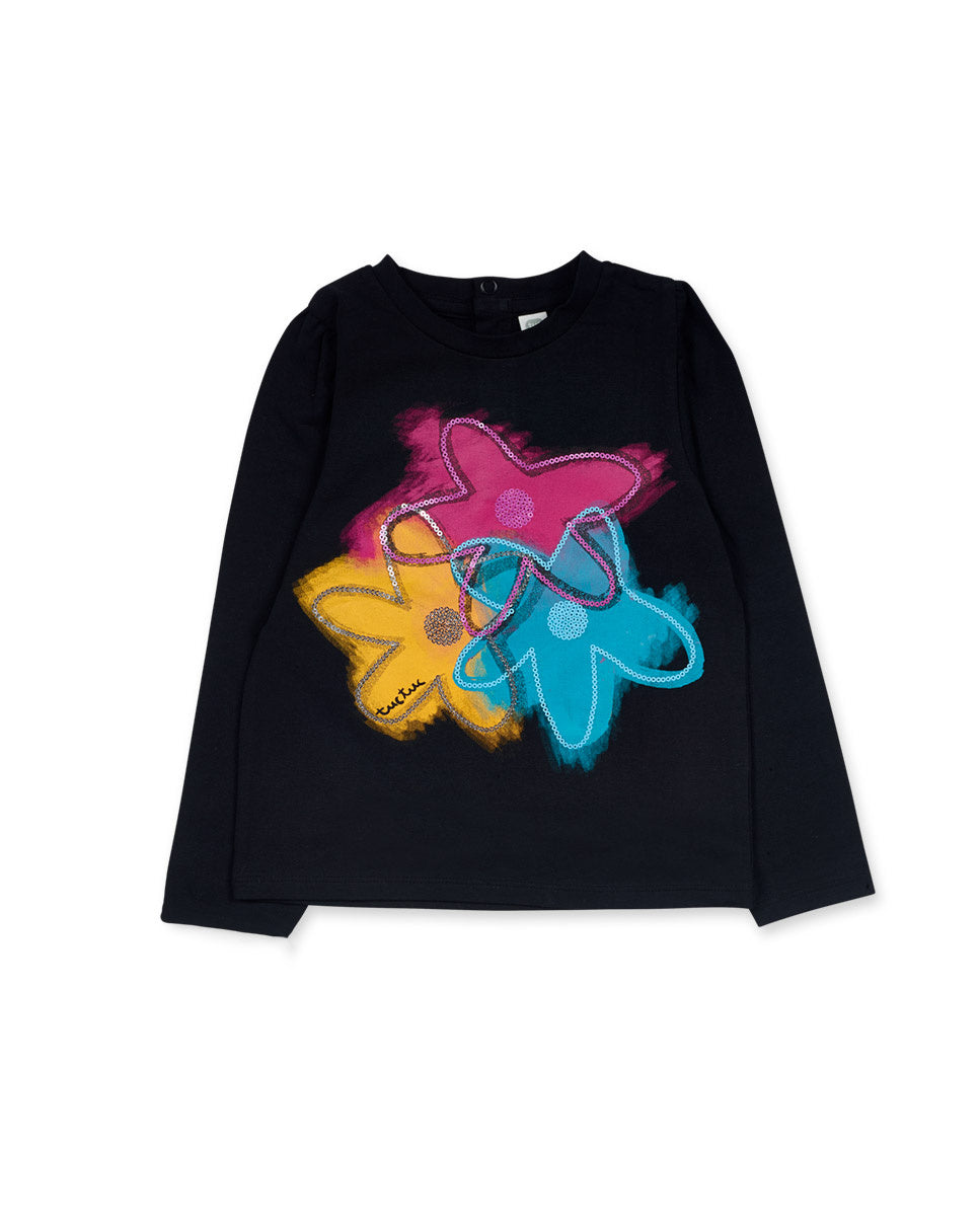 Camiseta punto negro niña Big Hugs