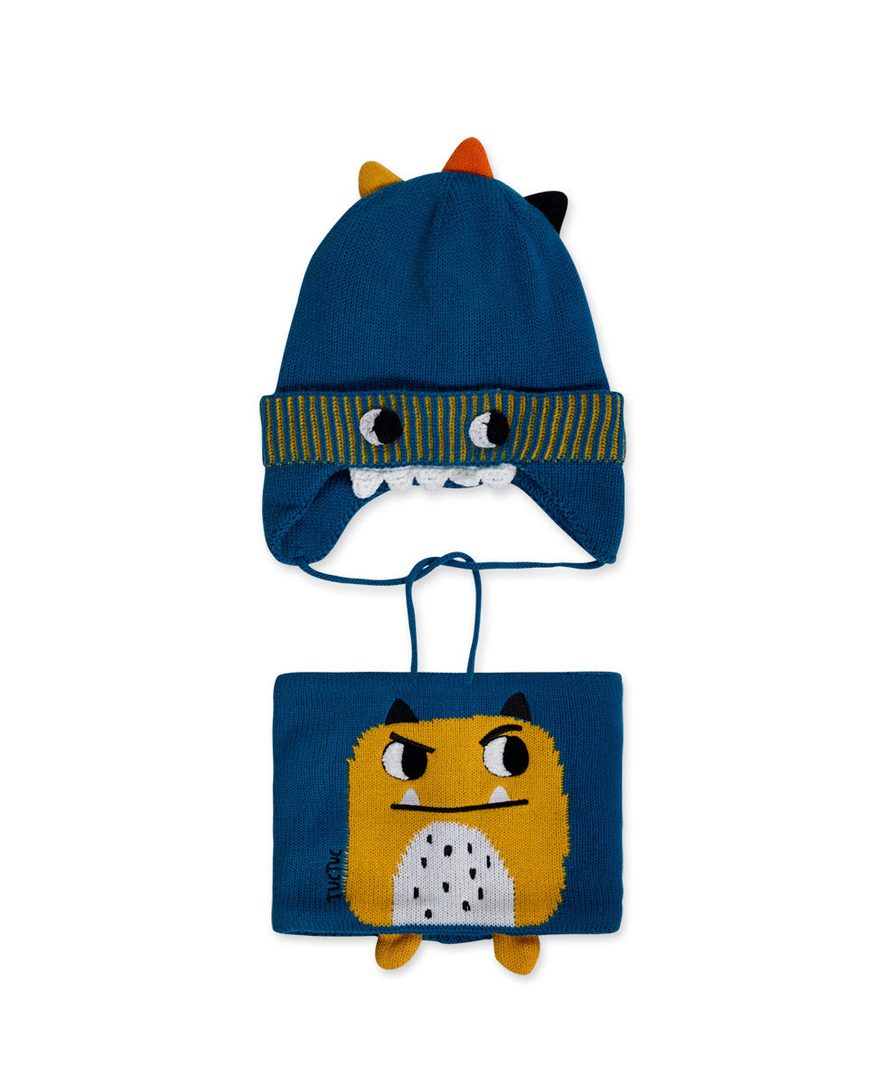 Gorro y cuello tricot azul niño Big Hugs