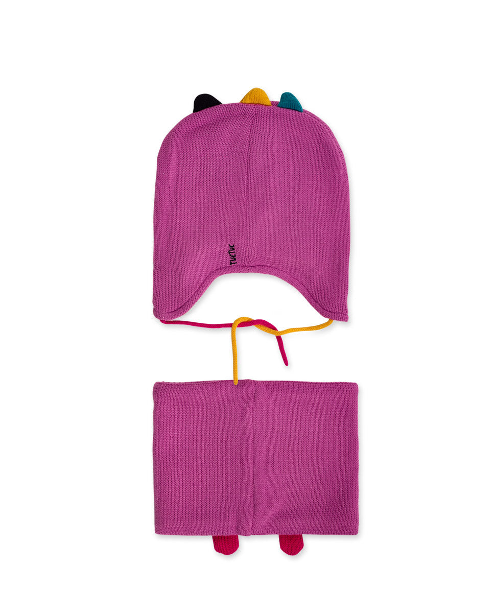 Gorro y cuello tricot rosa niña Big Hugs