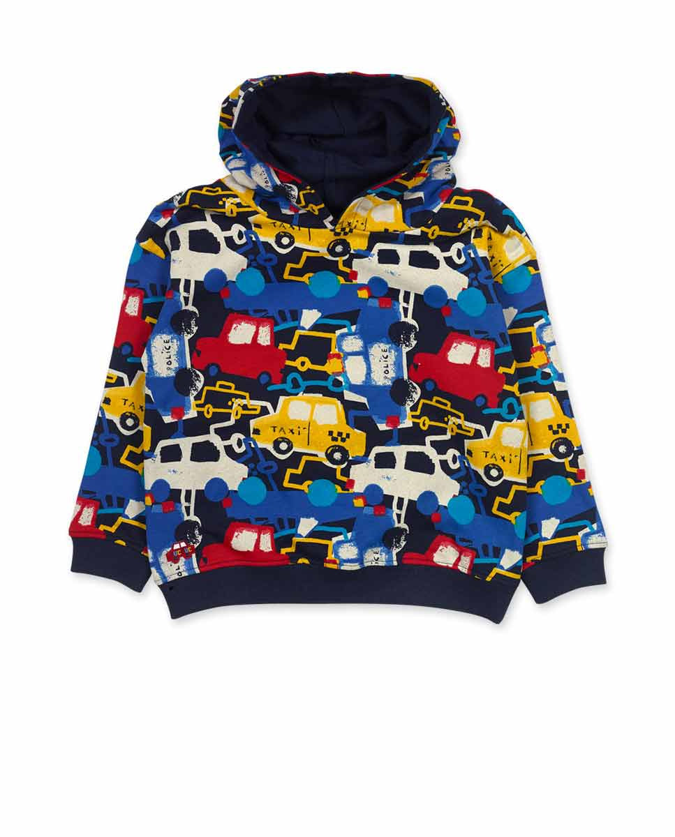 Sudadera felpa azul de niño Road to Adventure
