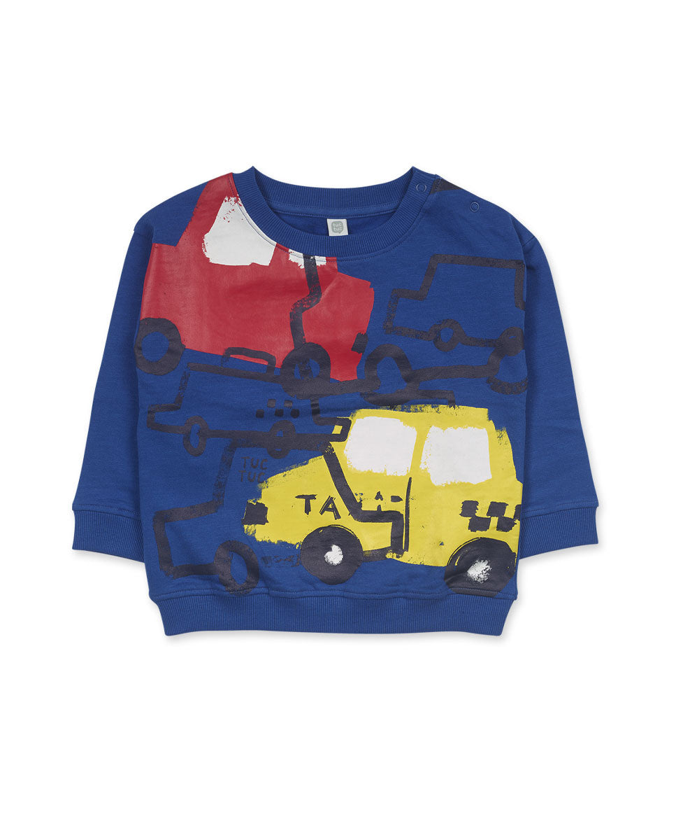 Sudadera felpa azul niño Road to Adventure