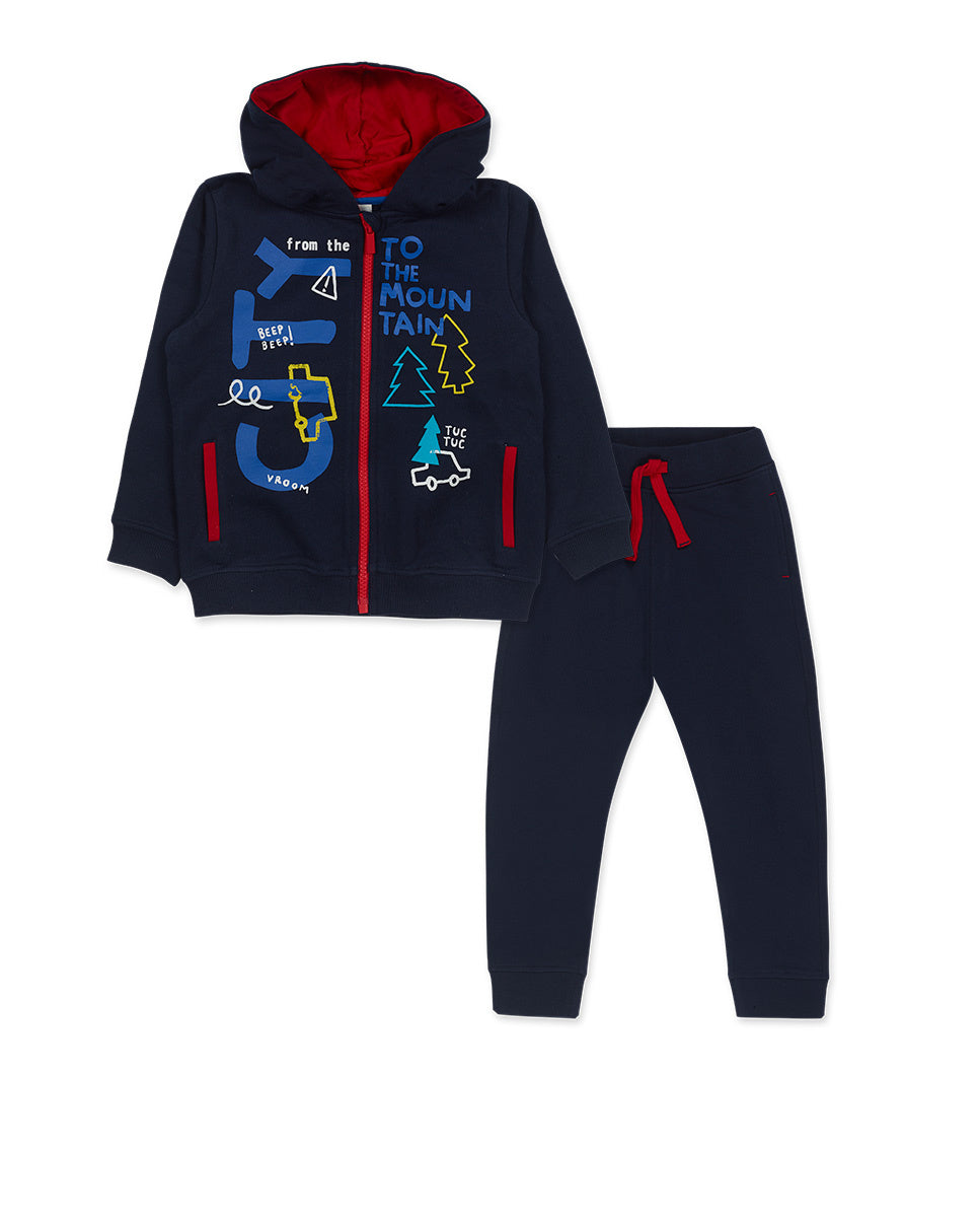 Conjunto felpa azul niño Road to Adventure