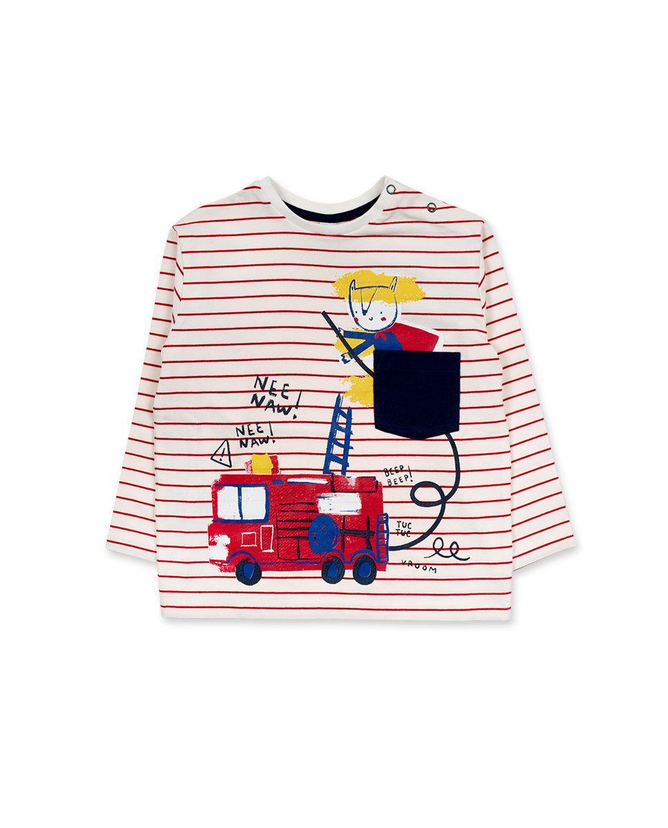 Camiseta punto blanco niño Road to Adventure