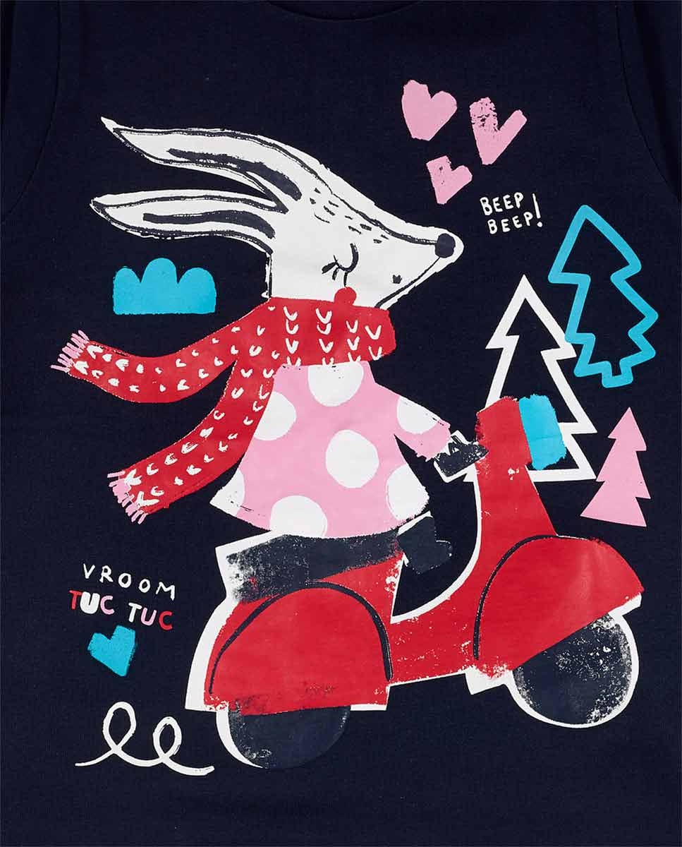 Camiseta punto azul niña Road to Adventure