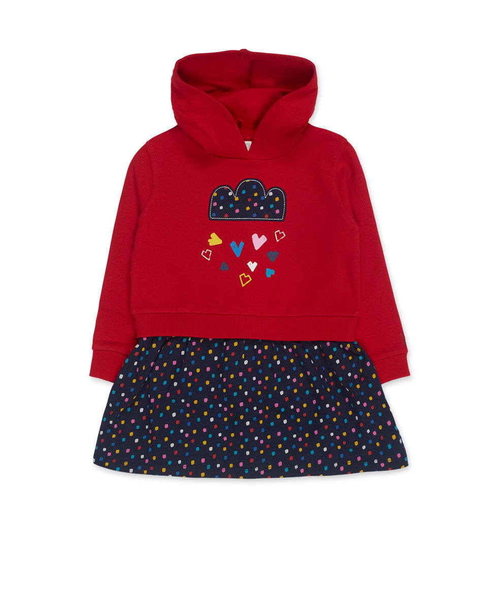 Vestido felpa rojo niña Road to Adventure