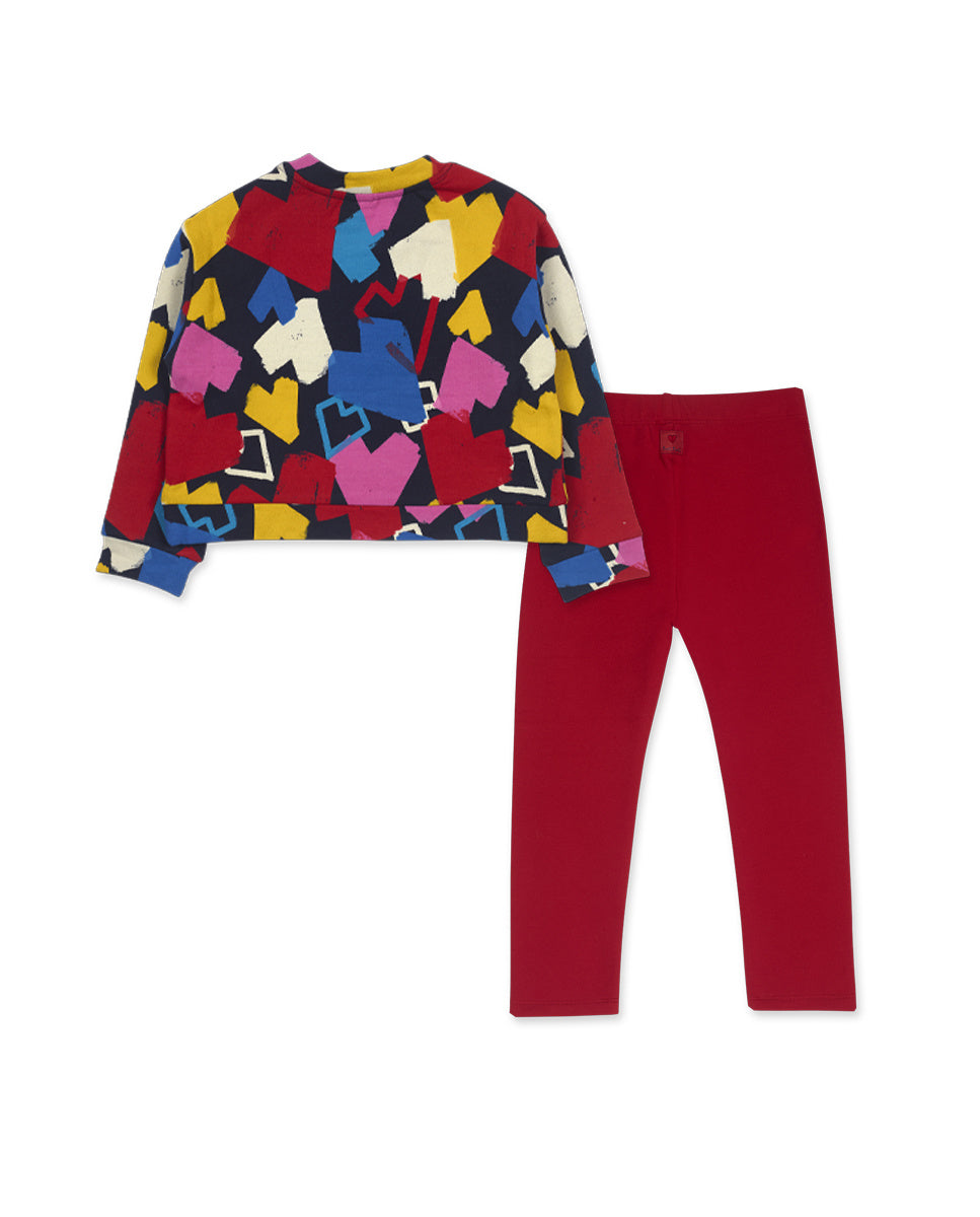 Conjunto felpa rojo niña Road to Adventure