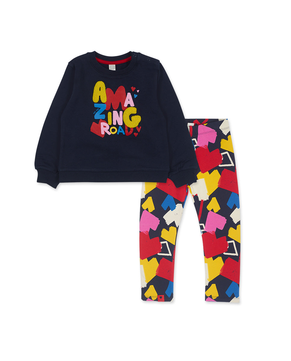 Conjunto felpa azul niña Road to Adventure