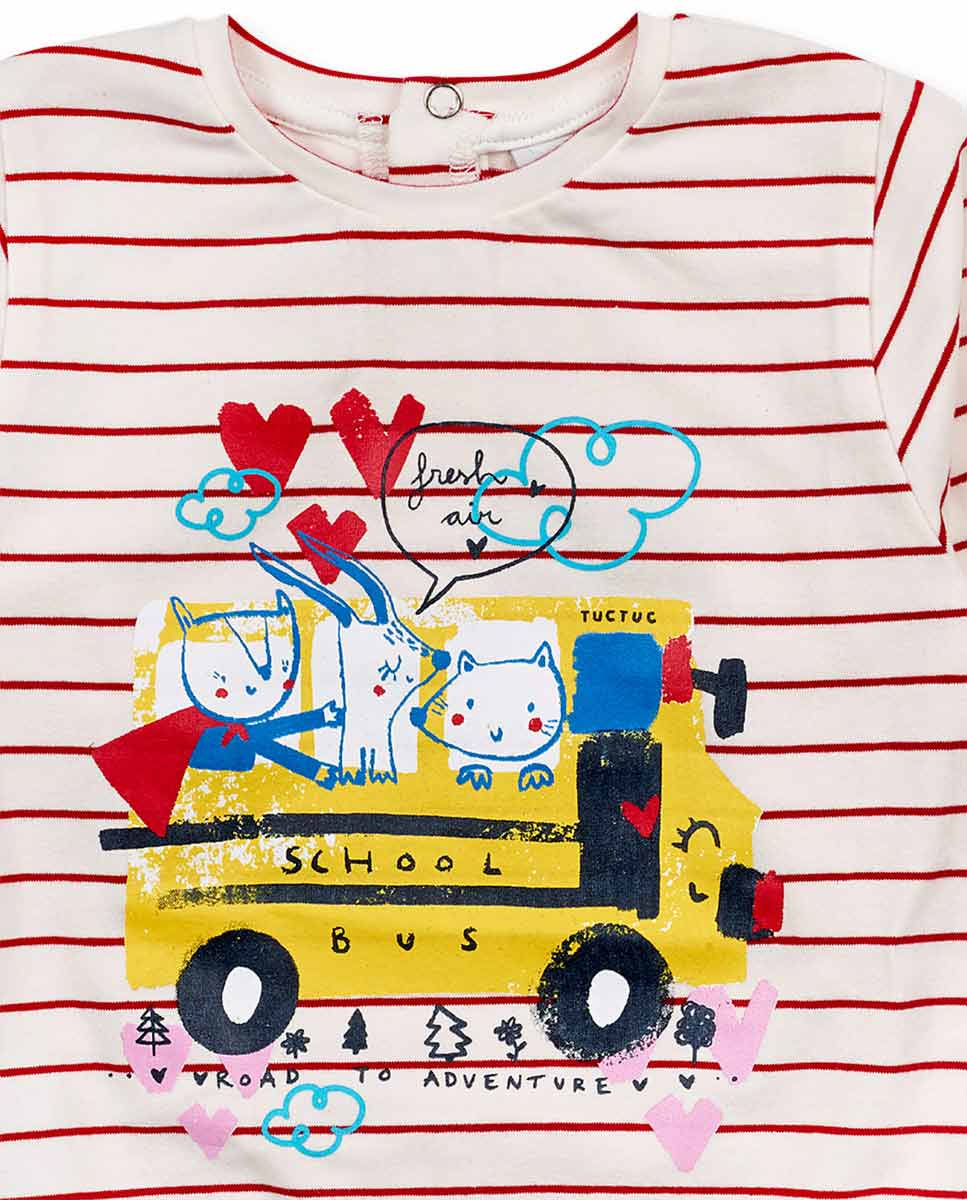 Camiseta punto blanco de niña Road to Adventure