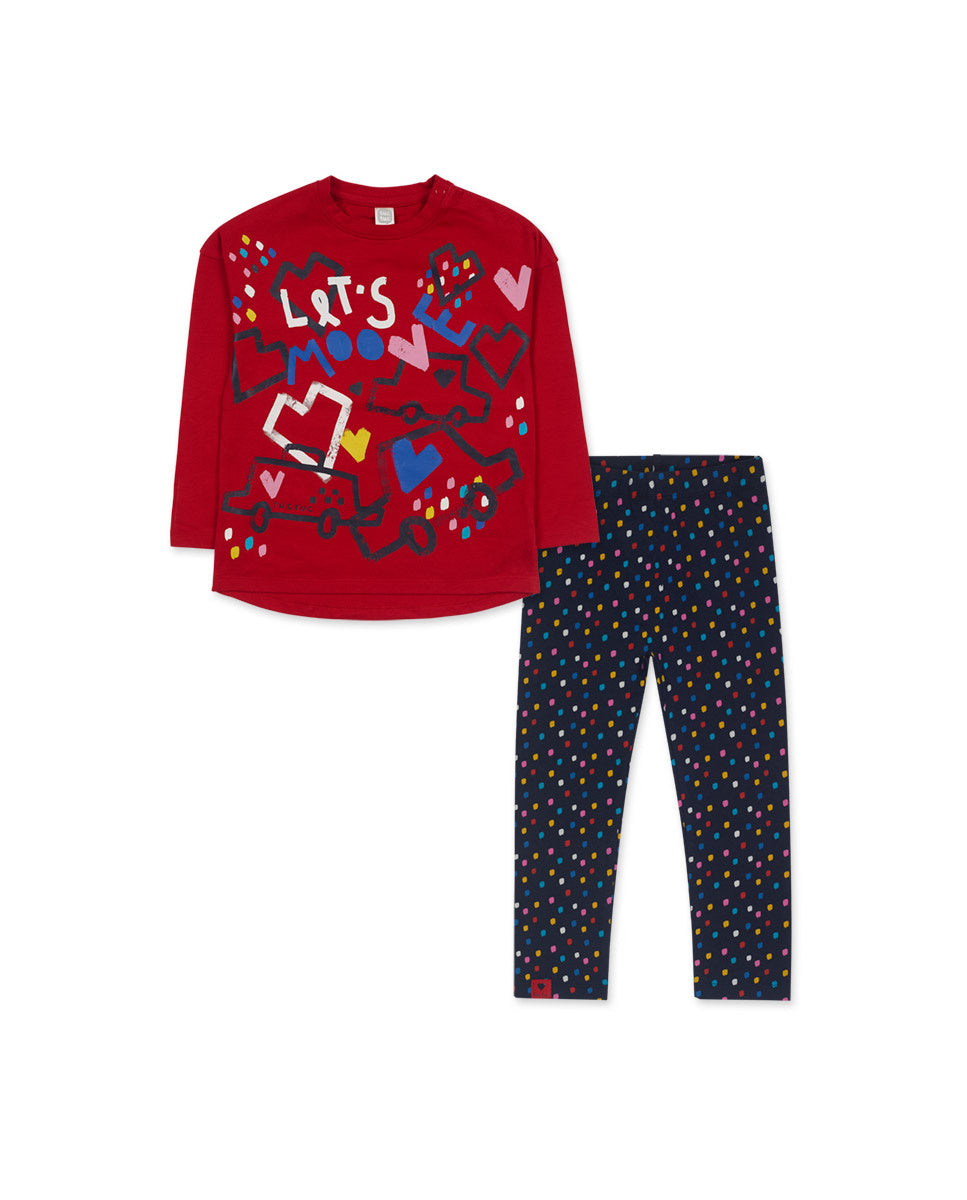 Conjunto punto rojo niña Road to Adventure